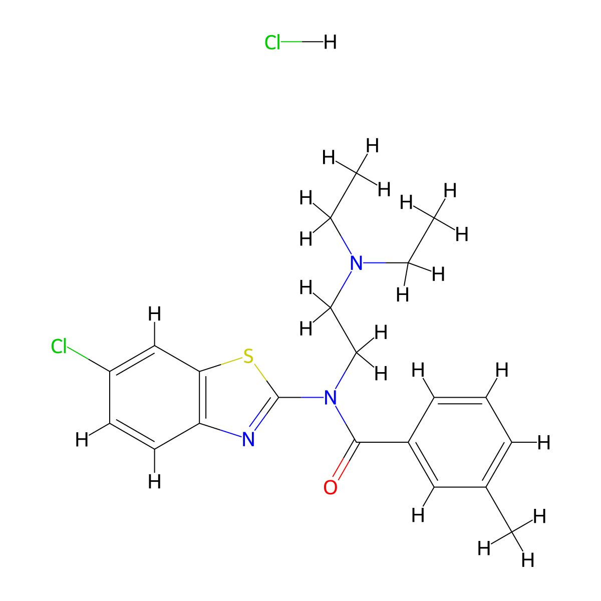 N-(6-chlorobenzo[d]thiazol-2-yl)-N-(2-(diethylamino)ethyl)-3-methylbenzamide hydrochloride molecular structure, CAS 1185096-25-6