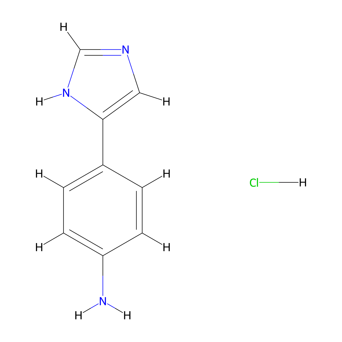 4-(1H-imidazol-4-yl)aniline hydrochloride molecular structure, CAS 1185096-50-7