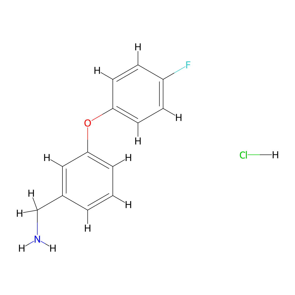 3-(4-Fluorophenoxy)benzylamine hydrochloride molecular structure, CAS 1185096-94-9