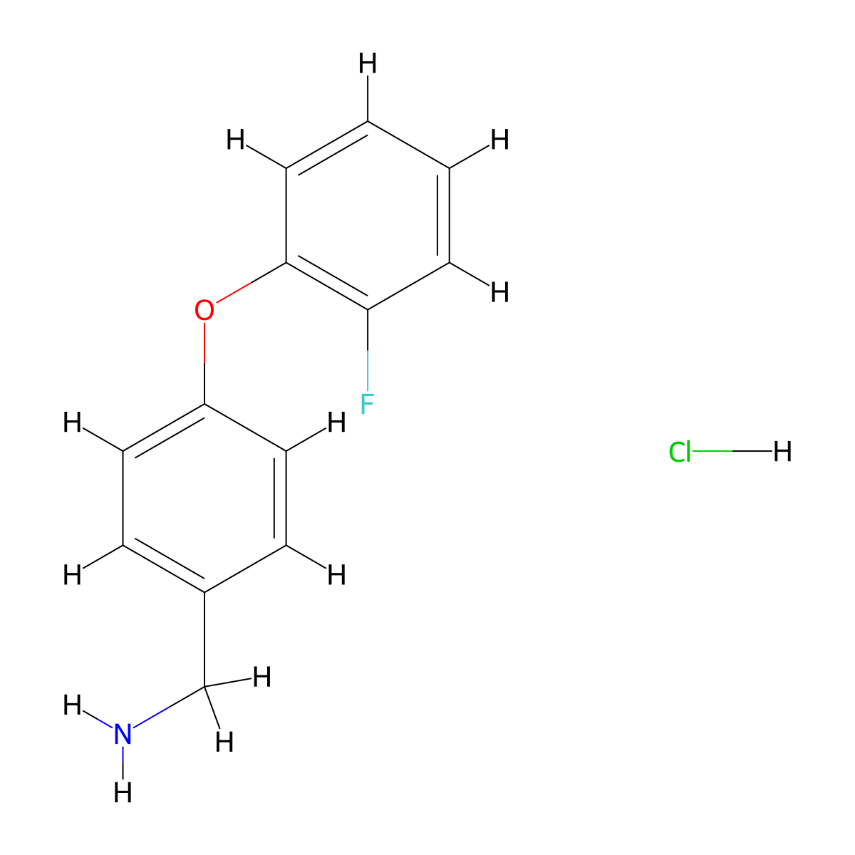 4-(2-Fluorophenyloxy)benzylamine hydrochloride molecular structure, CAS 1185097-04-4