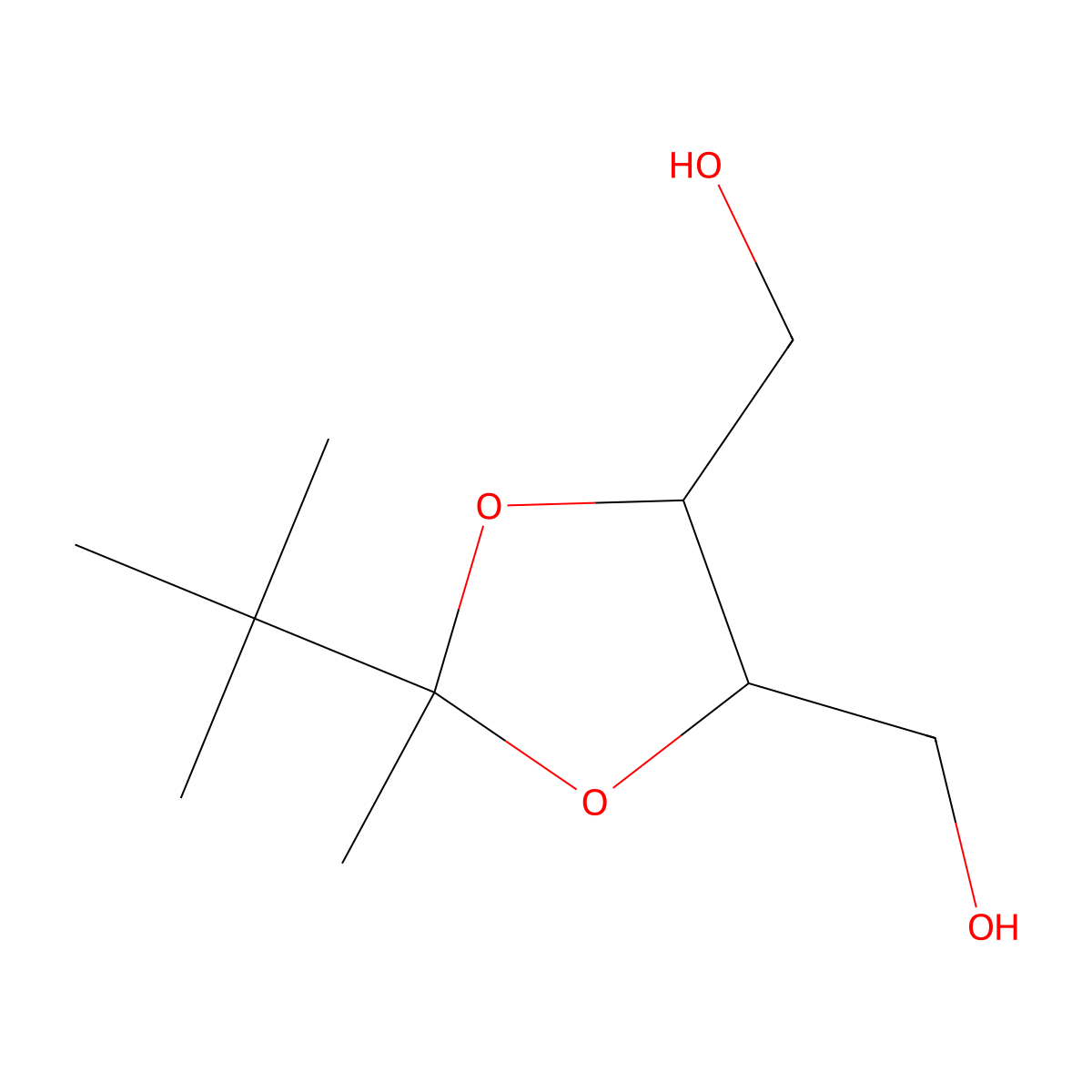 [2-Tert-butyl-5-(hydroxymethyl)-2-methyl-1,3-dioxolan-4-yl]methanol molecular structure, CAS 1185098-51-4