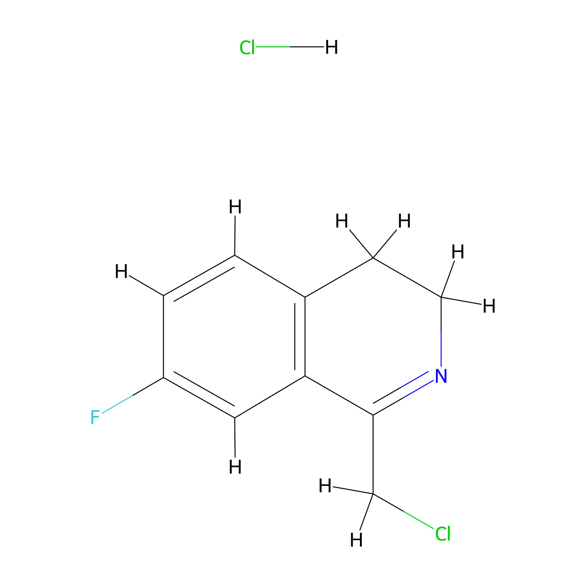 1-(Chloromethyl)-7-fluoro-3,4-dihydroisoquinoline hydrochloride molecular structure, CAS 1185099-31-3