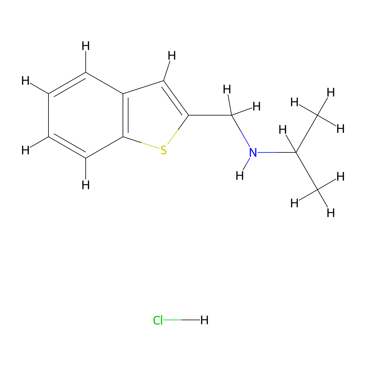N-(1-benzothien-2-ylmethyl)propan-2-amine hydrochloride molecular structure, CAS 1185099-45-9