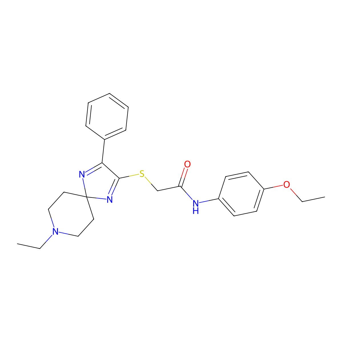 N-(4-ethoxyphenyl)-2-((8-ethyl-3-phenyl-1,4,8-triazaspiro[4.5]deca-1,3-dien-2-yl)thio)acetamide molecular structure, CAS 1185100-81-5