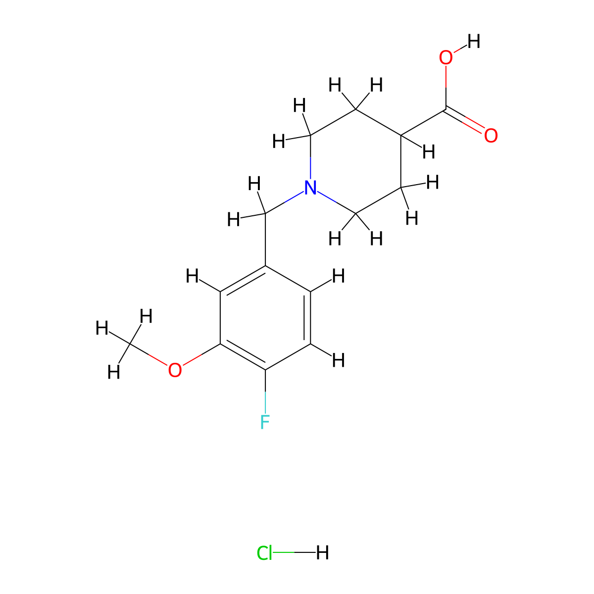 1-(4-Fluoro-3-methoxybenzyl)piperidine-4-carboxylic acid hydrochloride molecular structure, CAS 1185100-90-6