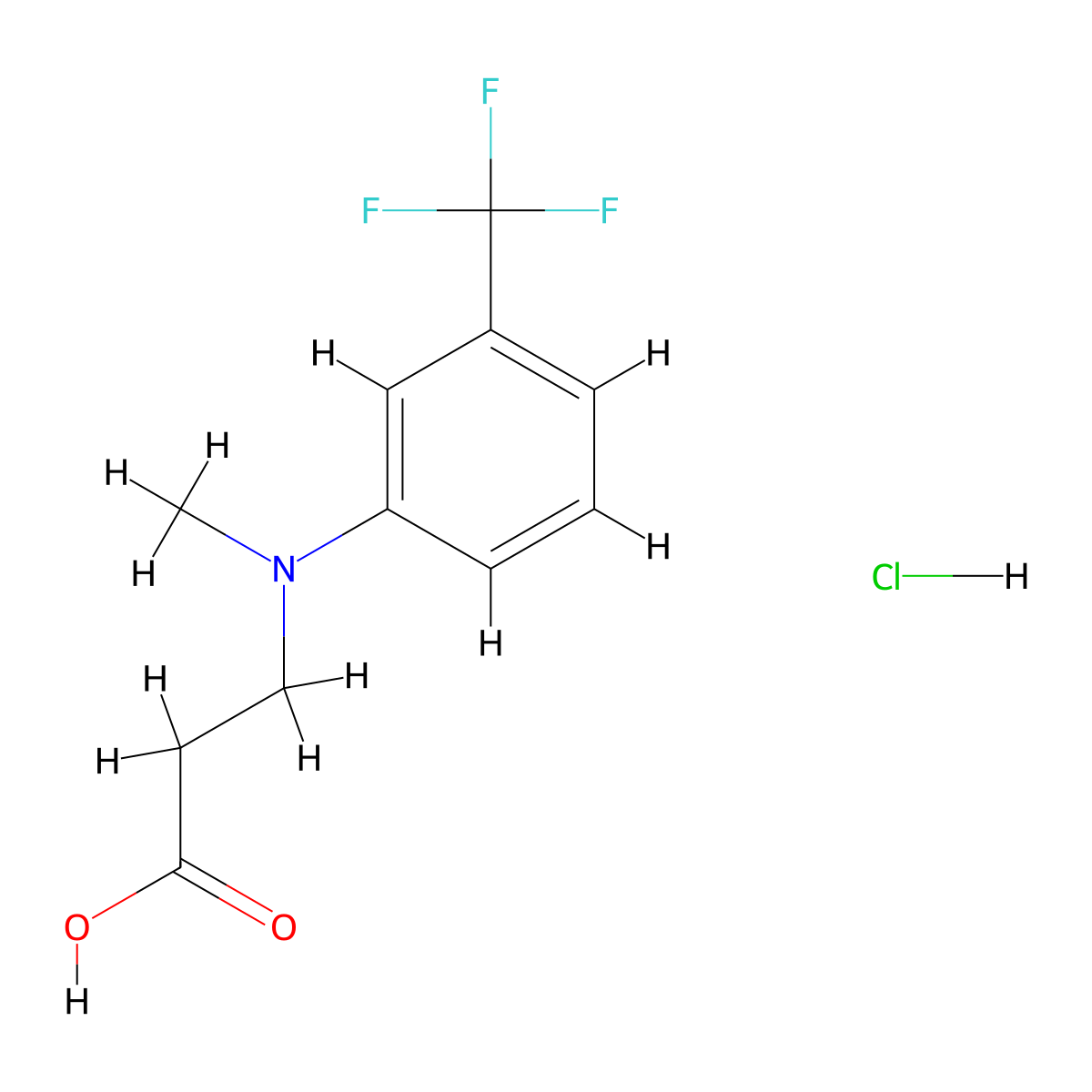 3-[Methyl-(3-trifluoromethyl-phenyl)-amino]-propionic acid hydrochloride molecular structure, CAS 1185101-15-8