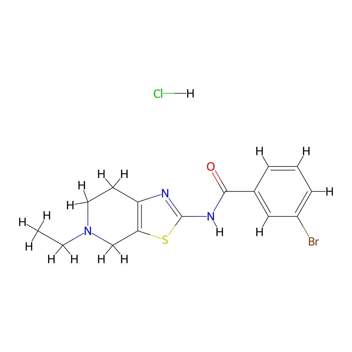 3-bromo-N-(5-ethyl-4,5,6,7-tetrahydrothiazolo[5,4-c]pyridin-2-yl)benzamide hydrochloride molecular structure, CAS 1185101-19-2