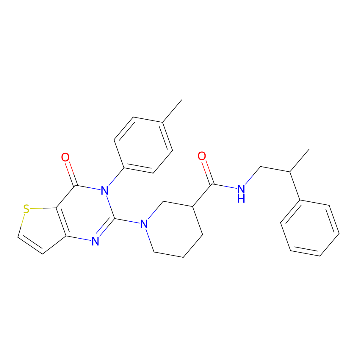 1-[3-(4-methylphenyl)-4-oxo-3H,4H-thieno[3,2-d]pyrimidin-2-yl]-N-(2-phenylpropyl)piperidine-3-carboxamide molecular structure, CAS 1185102-87-7