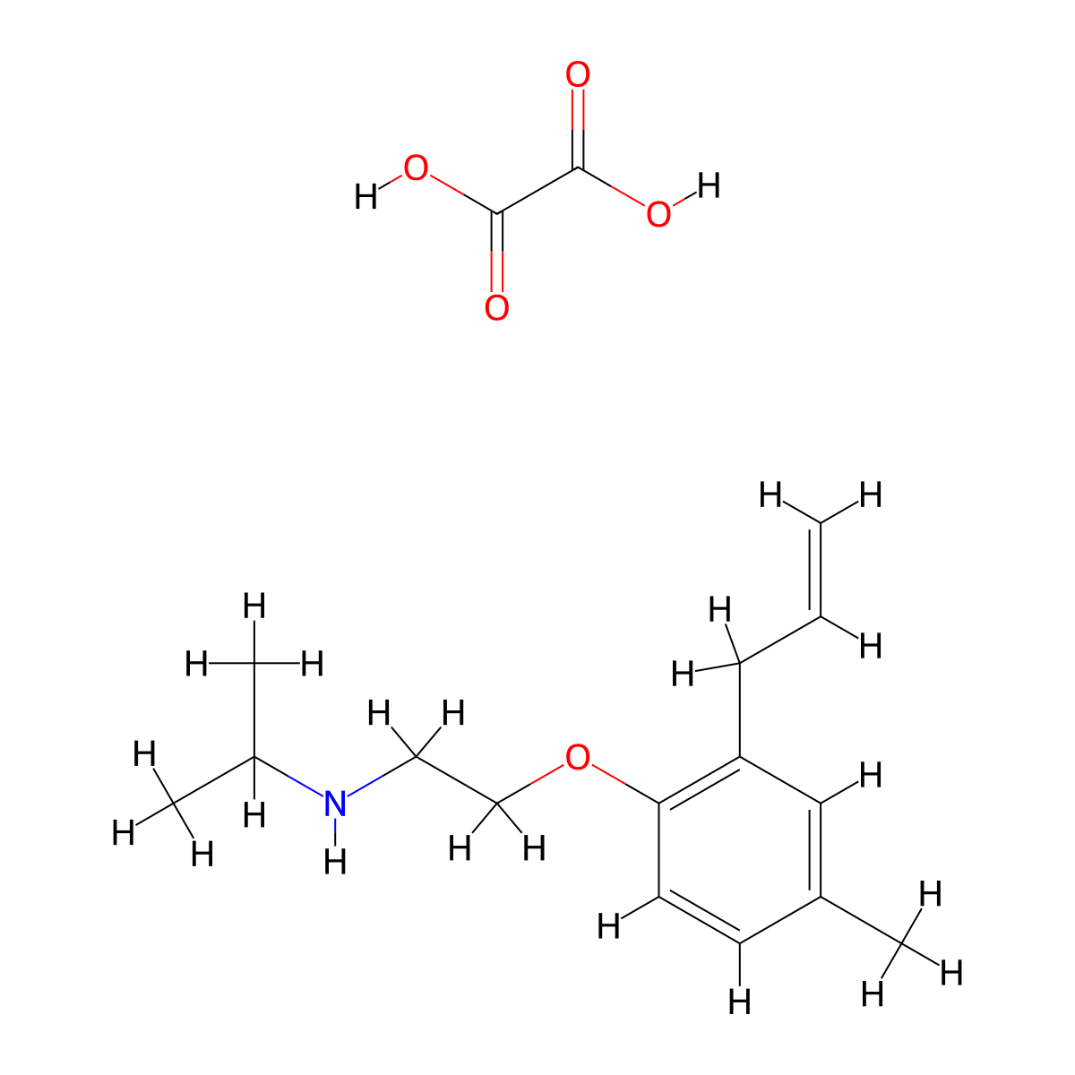 N-[2-(4-methyl-2-prop-2-enylphenoxy)ethyl]propan-2-amine;oxalic acid molecular structure, CAS 1185103-29-0