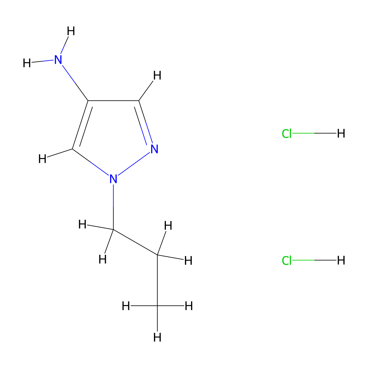1-Propyl-1H-pyrazol-4-ylamine dihydrochloride molecular structure, CAS 1185103-69-8