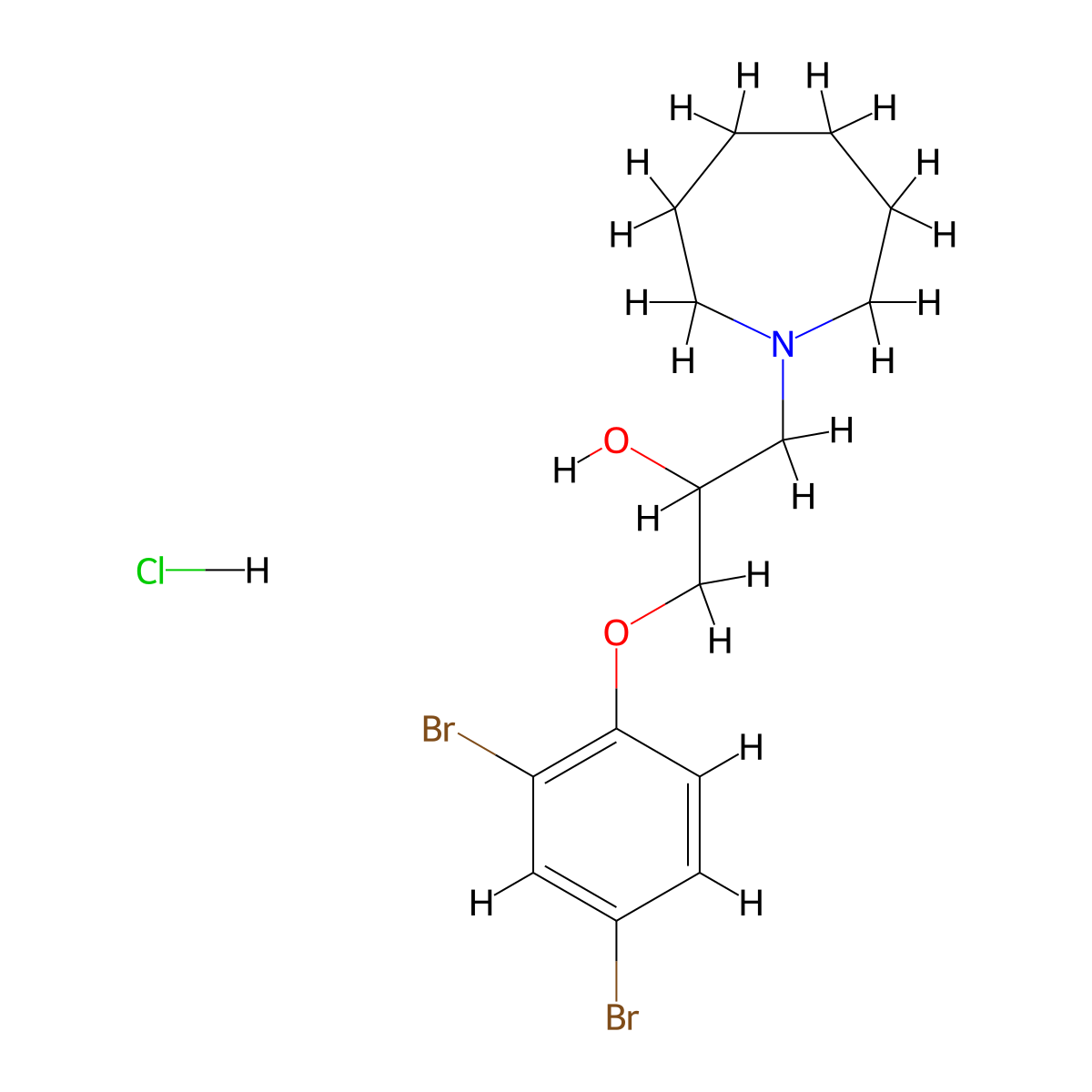 1-(Azepan-1-yl)-3-(2,4-dibromophenoxy)propan-2-ol hydrochloride molecular structure, CAS 1185104-04-4