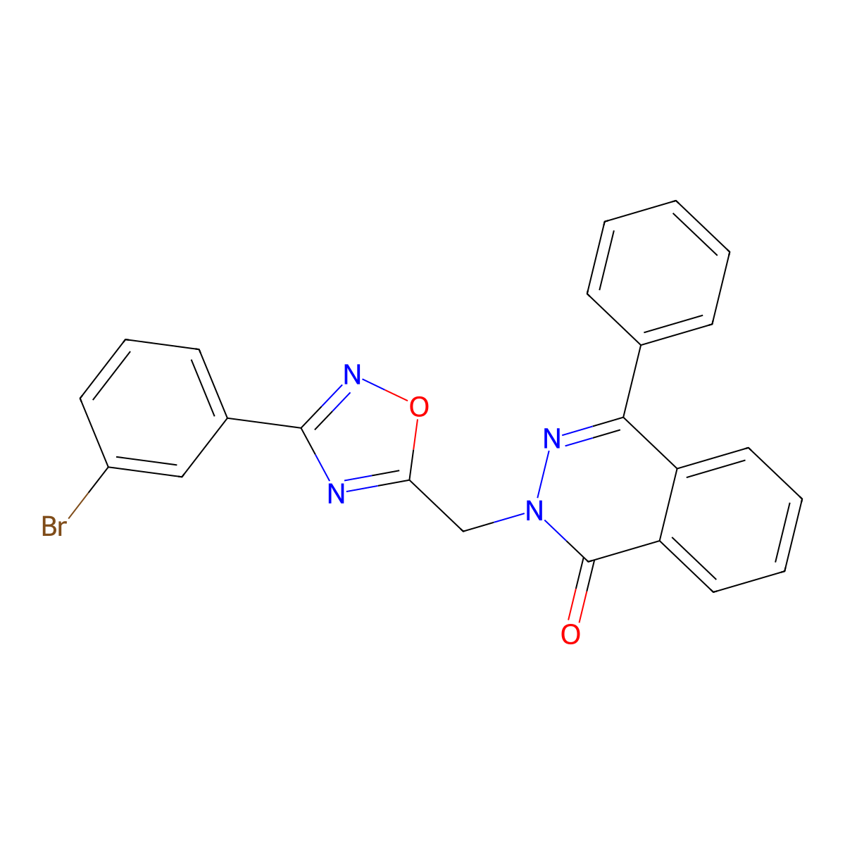 2-((3-(3-bromophenyl)-1,2,4-oxadiazol-5-yl)methyl)-4-phenylphthalazin-1(2H)-one molecular structure, CAS 1185104-33-9