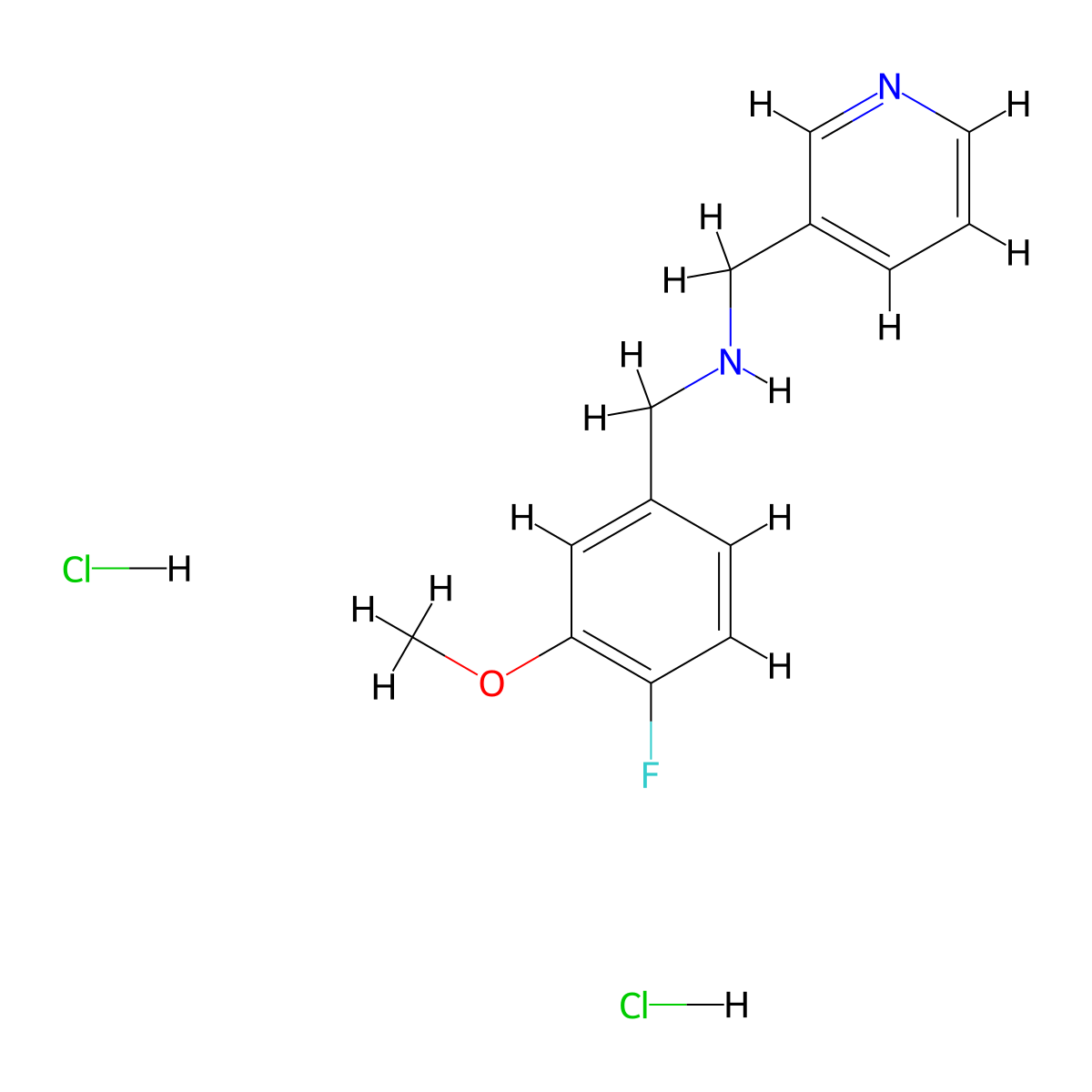 (4-Fluoro-3-methoxybenzyl)-(pyridin-3-ylmethyl)amine dihydrochloride molecular structure, CAS 1185104-57-7