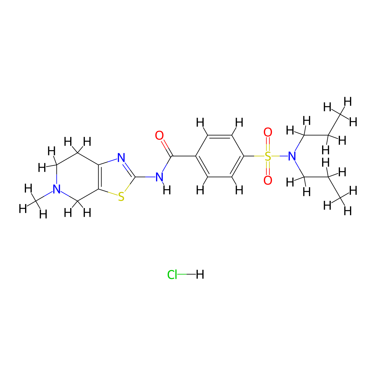 4-(N,N-dipropylsulfamoyl)-N-(5-methyl-4,5,6,7-tetrahydrothiazolo[5,4-c]pyridin-2-yl)benzamide hydrochloride molecular structure, CAS 1185104-93-1