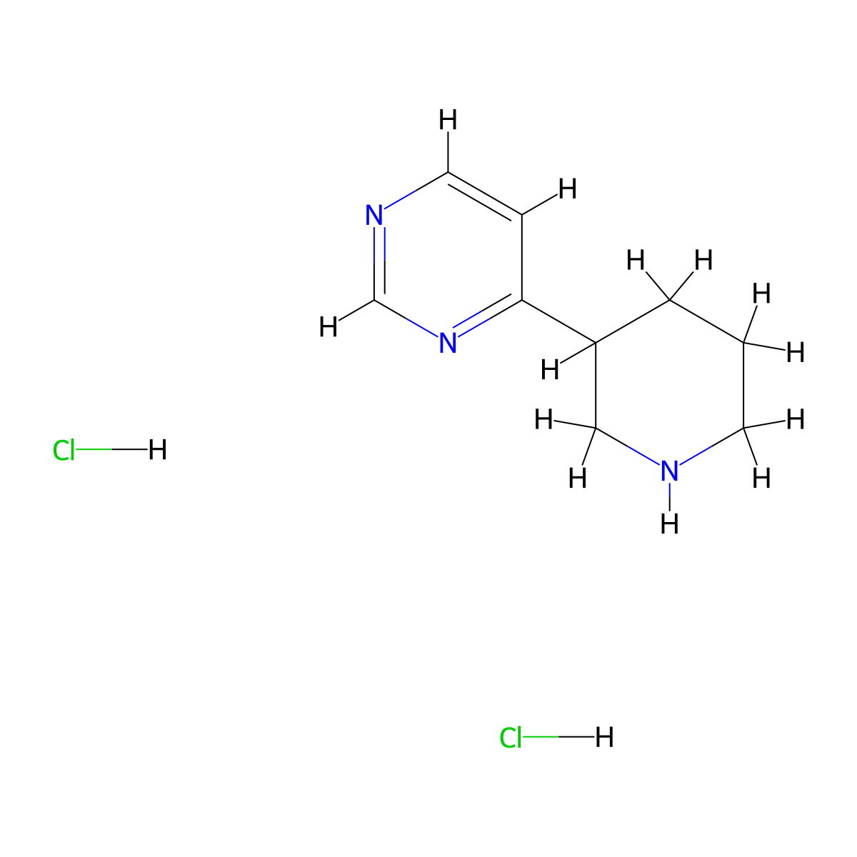 4-(Piperidin-3-yl)pyrimidine dihydrochloride molecular structure, CAS 1185105-86-5