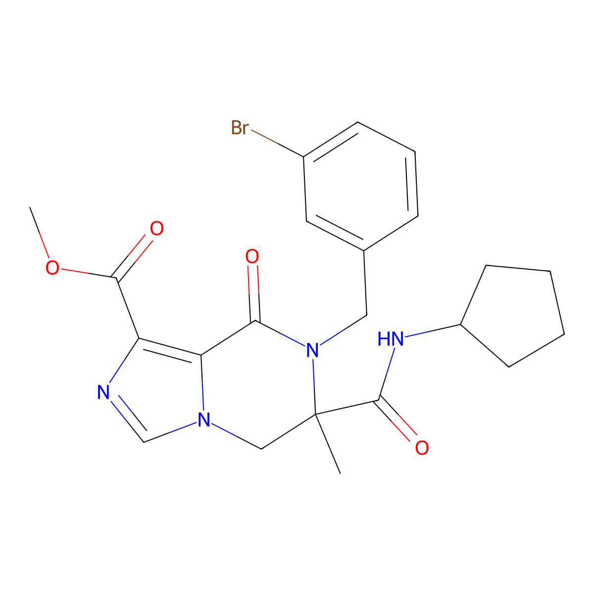 Methyl 7-(3-bromobenzyl)-6-[(cyclopentylamino)carbonyl]-6-methyl-8-oxo-5,6,7,8-tetrahydroimidazo[1,5-a]pyrazine-1-carboxylate molecular structure, CAS 1185105-90-1