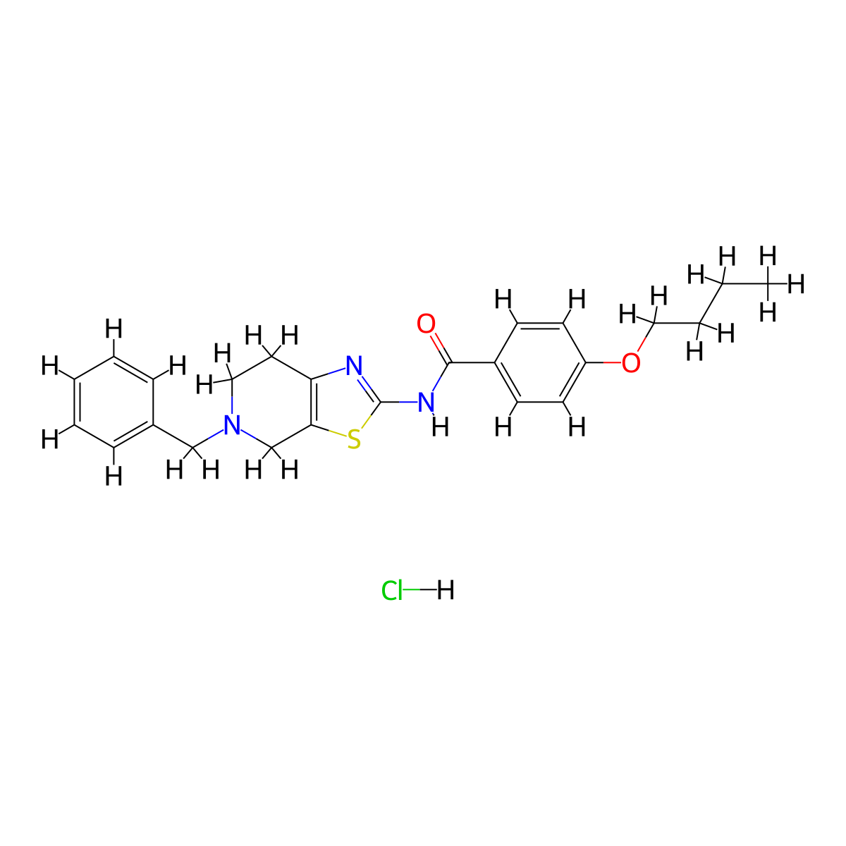 N-(5-benzyl-4,5,6,7-tetrahydrothiazolo[5,4-c]pyridin-2-yl)-4-butoxybenzamide hydrochloride molecular structure, CAS 1185107-45-2