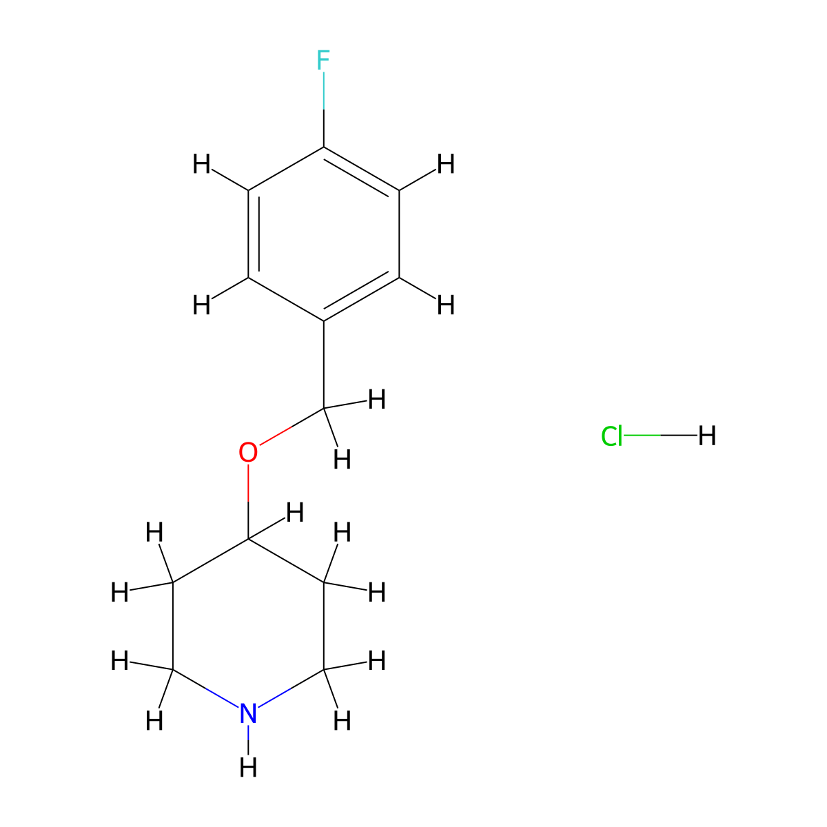4-[(4-Fluorophenyl)methoxy]piperidine hydrochloride molecular structure, CAS 1185107-71-4