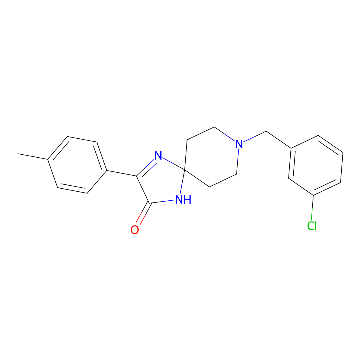 8-(3-Chlorobenzyl)-3-(p-tolyl)-1,4,8-triazaspiro[4.5]dec-3-en-2-one molecular structure, CAS 1185108-86-4