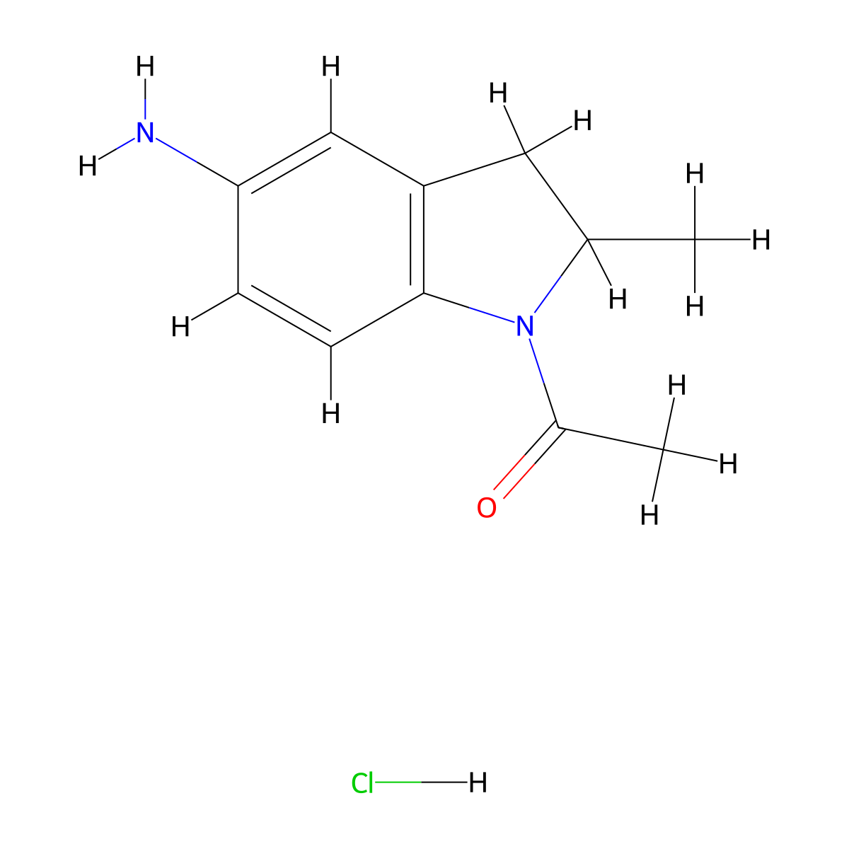 1-(5-Amino-2-methyl-2,3-dihydro-indol-1-YL)-ethanone hydrochloride molecular structure, CAS 1185109-69-6