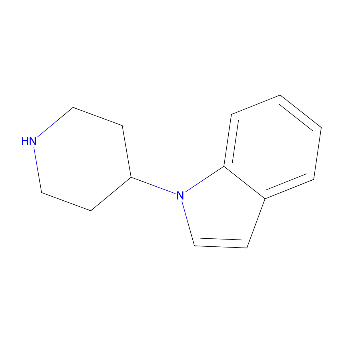 1-(Piperidin-4-yl)-1H-indole molecular structure, CAS 118511-81-2