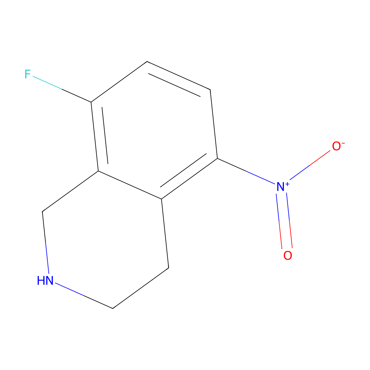 8-Fluoro-5-nitro-1,2,3,4-tetrahydroisoquinoline molecular structure, CAS 1185110-58-0