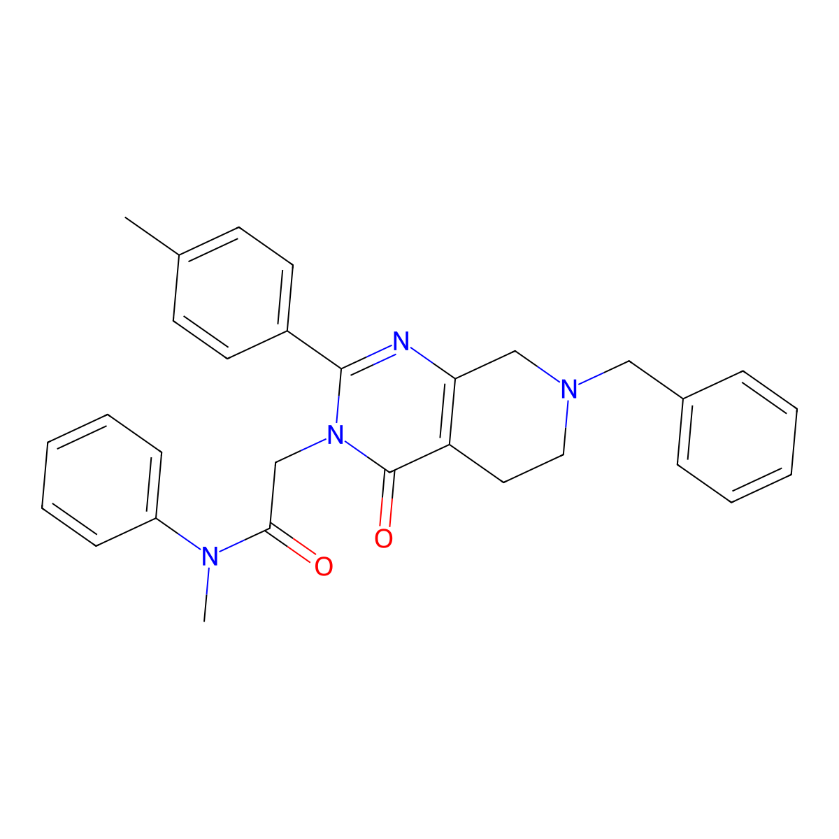 2-[7-benzyl-2-(4-methylphenyl)-4-oxo-3H,4H,5H,6H,7H,8H-pyrido[3,4-d]pyrimidin-3-yl]-N-methyl-N-phenylacetamide molecular structure, CAS 1185111-77-6
