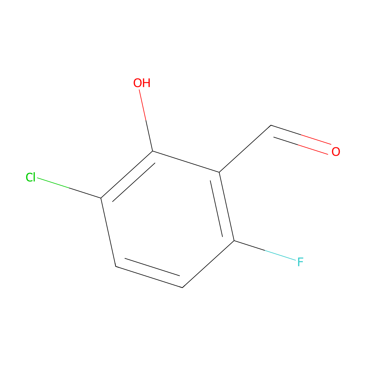 3-Chloro-6-fluoro-2-hydroxybenzaldehyde molecular structure, CAS 1185112-08-6