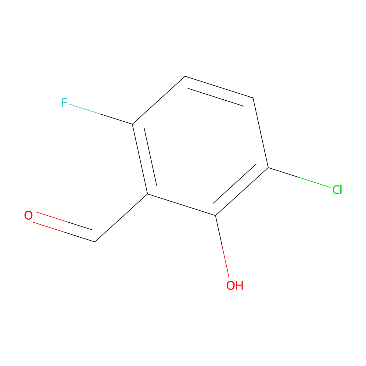 3-Chloro-6-fluoro-2-hydroxybenzaldehyde molecular structure, CAS 1185112-08-6