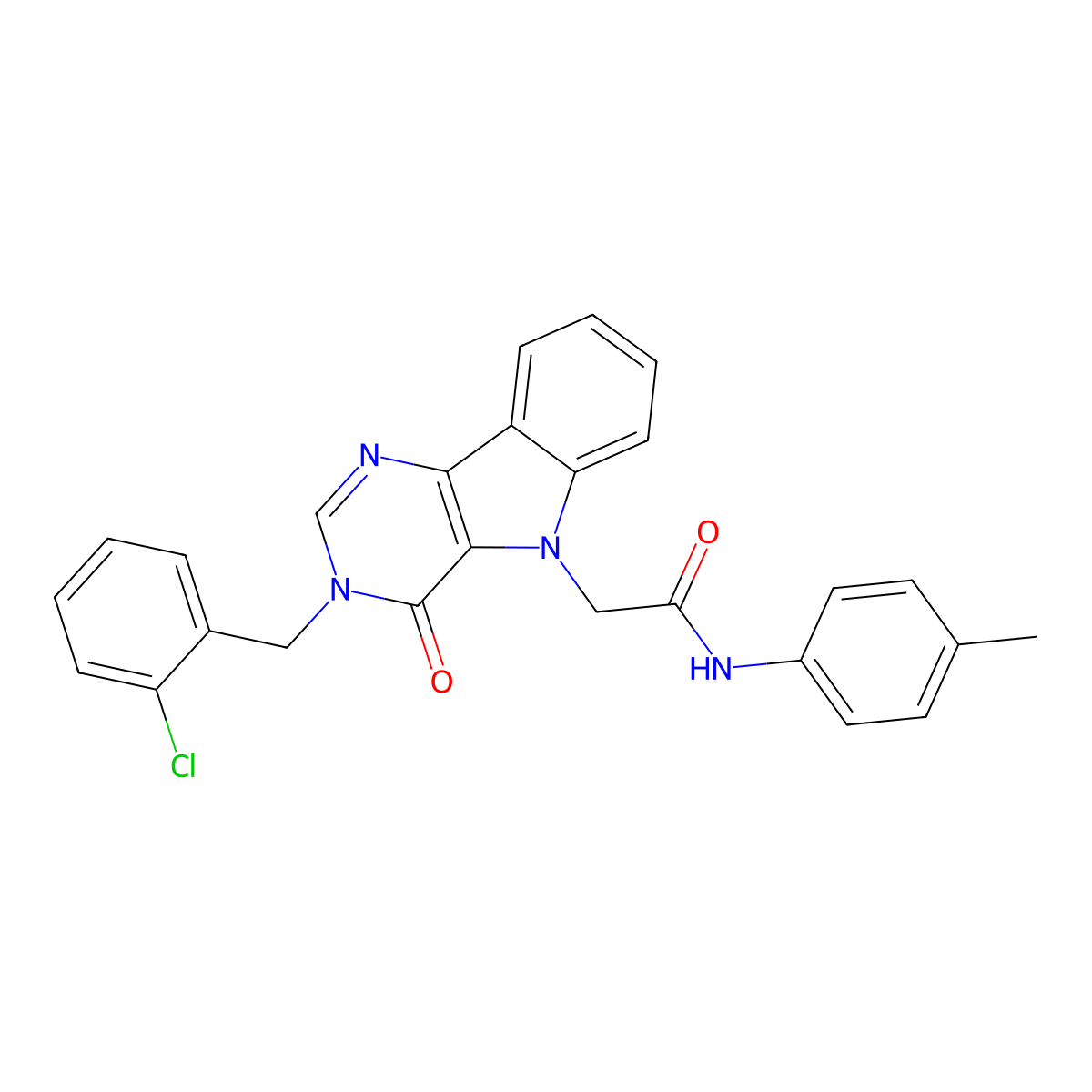 2-(3-(2-chlorobenzyl)-4-oxo-3H-pyrimido[5,4-b]indol-5(4H)-yl)-N-(p-tolyl)acetamide molecular structure, CAS 1185112-53-1