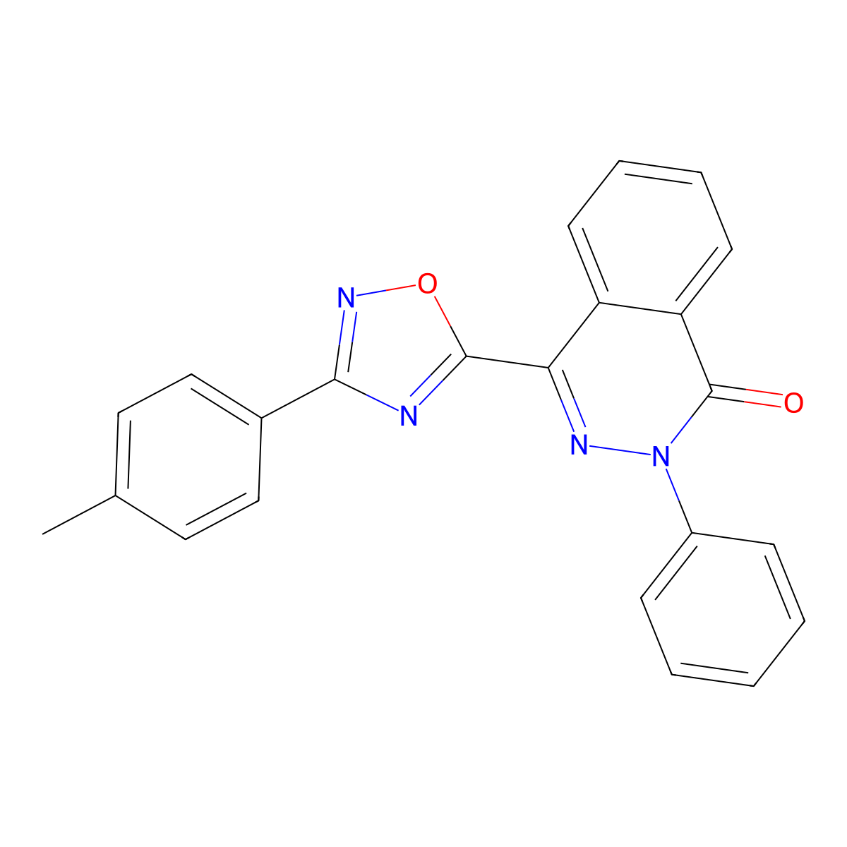 2-phenyl-4-(3-(p-tolyl)-1,2,4-oxadiazol-5-yl)phthalazin-1(2H)-one molecular structure, CAS 1185112-63-3
