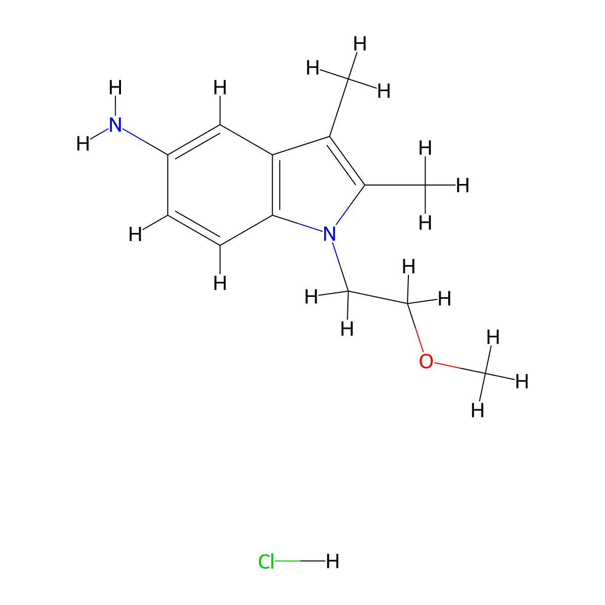 1-(2-Methoxy-ethyl)-2,3-dimethyl-1H-indol-5-ylamine hydrochloride molecular structure, CAS 1185112-95-1