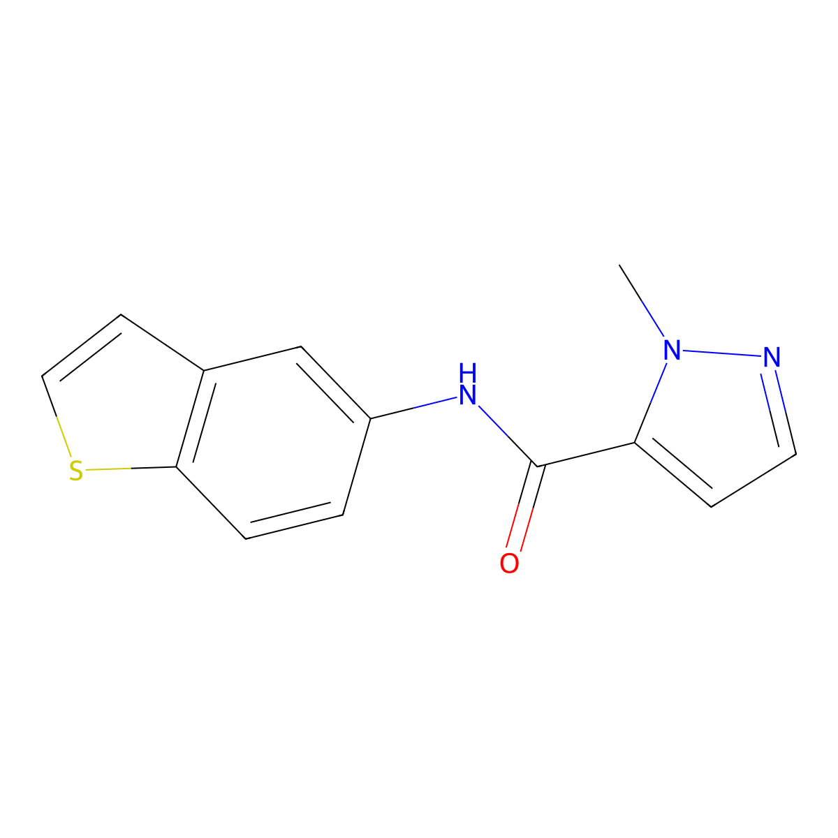 N-(benzo[b]thiophen-5-yl)-1-methyl-1H-pyrazole-5-carboxamide molecular structure, CAS 1185114-12-8