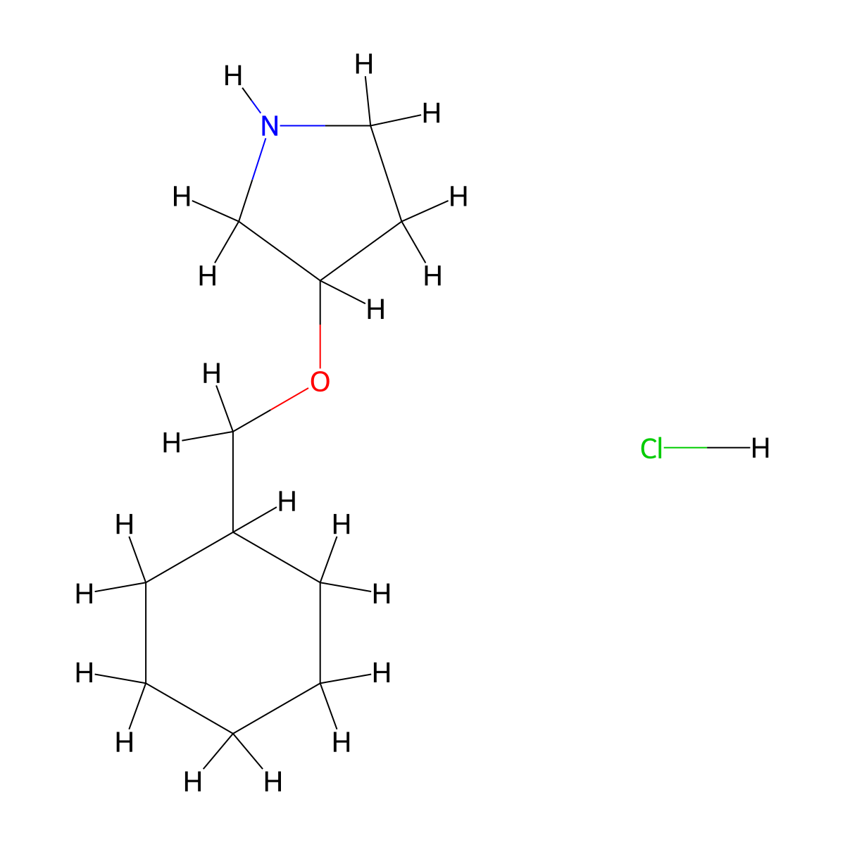 3-(Cyclohexylmethoxy)pyrrolidine hydrochloride molecular structure, CAS 1185115-81-4