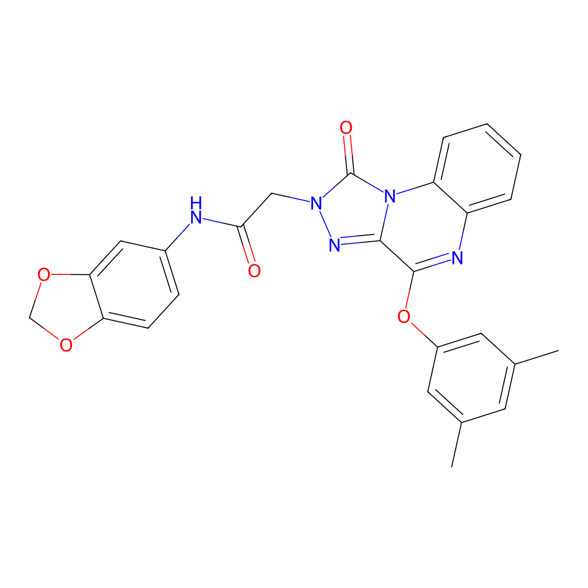 N-(2H-1,3-benzodioxol-5-yl)-2-[4-(3,5-dimethylphenoxy)-1-oxo-1H,2H-[1,2,4]triazolo[4,3-a]quinoxalin-2-yl]acetamide molecular structure, CAS 1185116-82-8