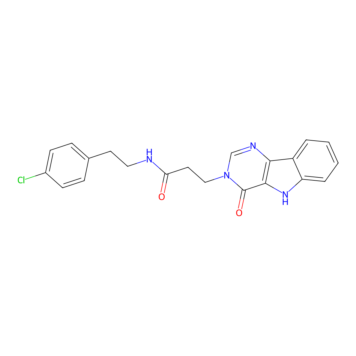 N-(4-chlorophenethyl)-3-(4-oxo-4,5-dihydro-3H-pyrimido[5,4-b]indol-3-yl)propanamide molecular structure, CAS 1185117-76-3