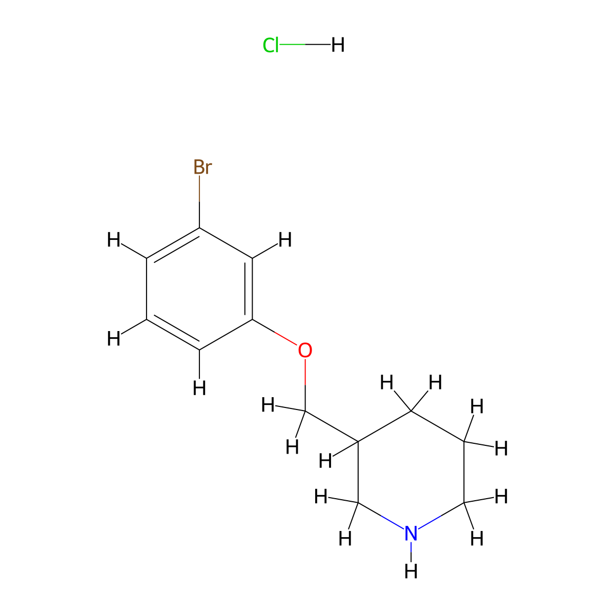 3-[(3-Bromophenoxy)methyl]piperidine hydrochloride molecular structure, CAS 1185119-05-4