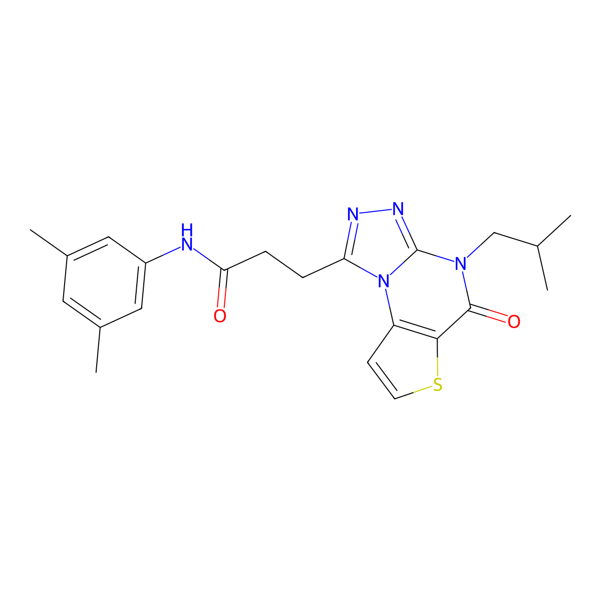N-(3,5-dimethylphenyl)-3-(4-isobutyl-5-oxo-4,5-dihydrothieno[2,3-e][1,2,4]triazolo[4,3-a]pyrimidin-1-yl)propanamide molecular structure, CAS 1185119-47-4