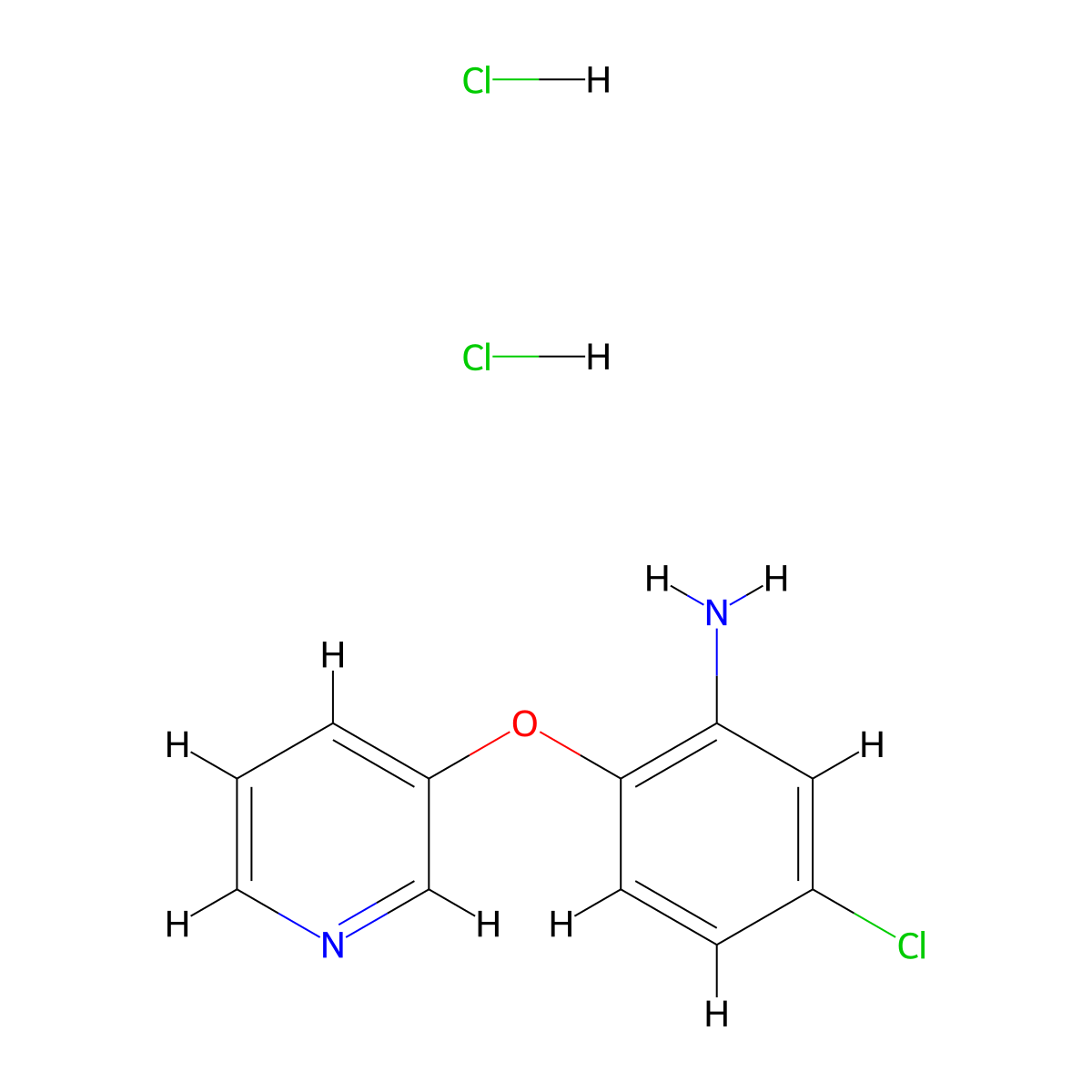 5-Chloro-2-(pyridin-3-yloxy)-phenylamine dihydrochloride molecular structure, CAS 1185121-16-7