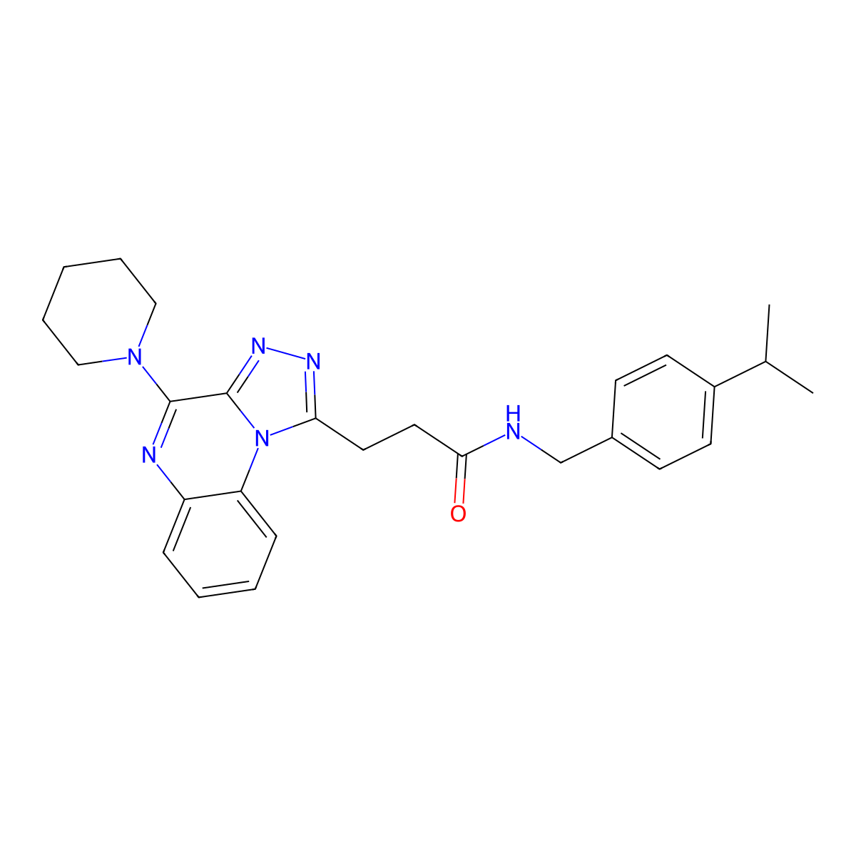 3-[4-(piperidin-1-yl)-[1,2,4]triazolo[4,3-a]quinoxalin-1-yl]-N-{[4-(propan-2-yl)phenyl]methyl}propanamide molecular structure, CAS 1185121-20-3