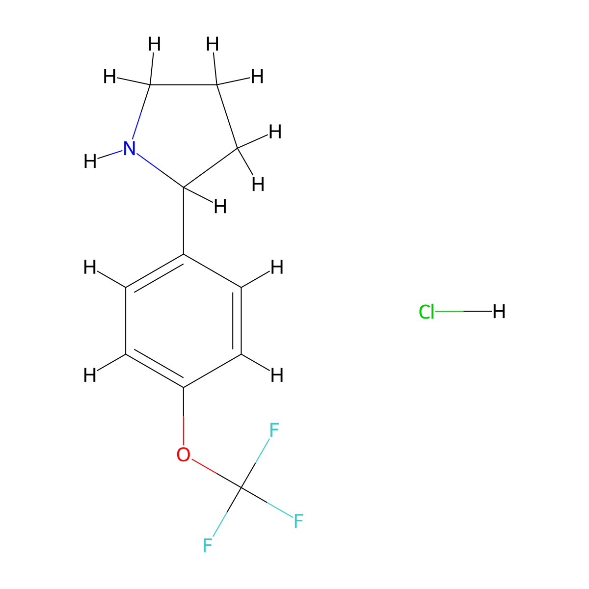 2-(4-(Trifluoromethoxy)phenyl)pyrrolidine hydrochloride molecular structure, CAS 1185121-45-2