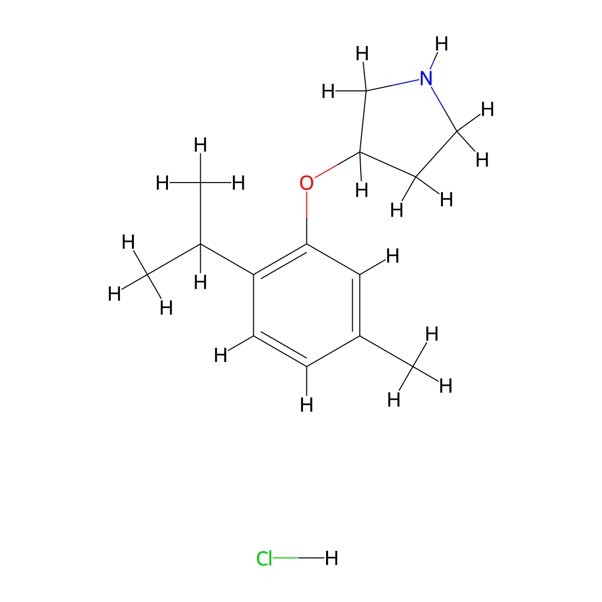 3-(2-Isopropyl-5-methylphenoxy)pyrrolidine hydrochloride molecular structure, CAS 1185121-47-4