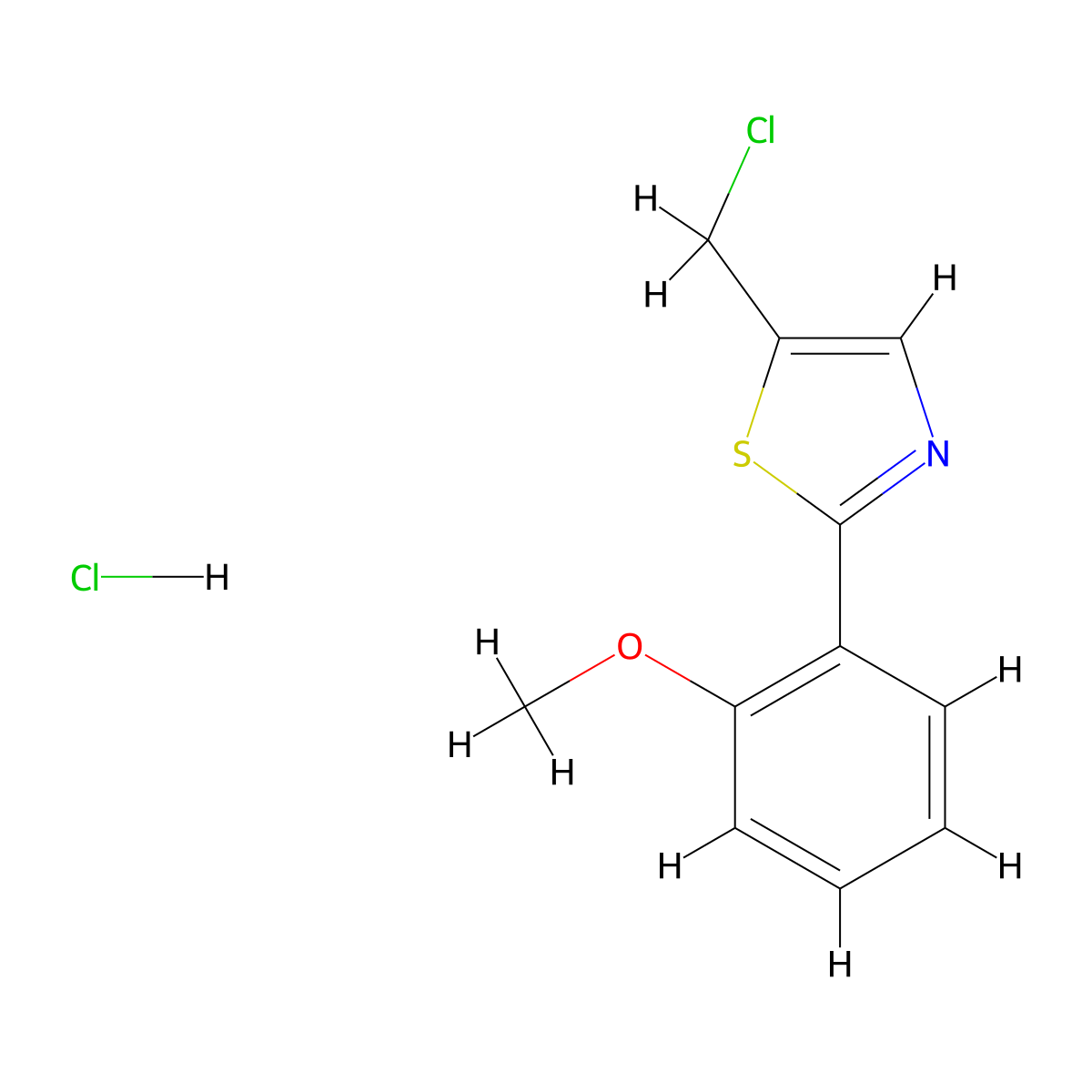 5-(Chloromethyl)-2-(2-methoxyphenyl)-1,3-thiazole hydrochloride molecular structure, CAS 1185121-67-8