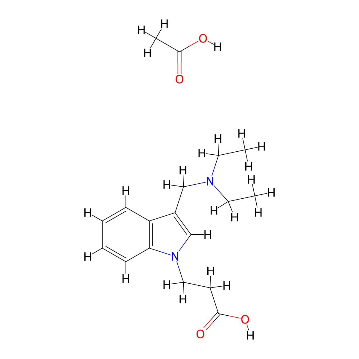 3-(3-Diethylaminomethyl-indol-1-YL)-propionic acid acetate molecular structure, CAS 1185122-51-3