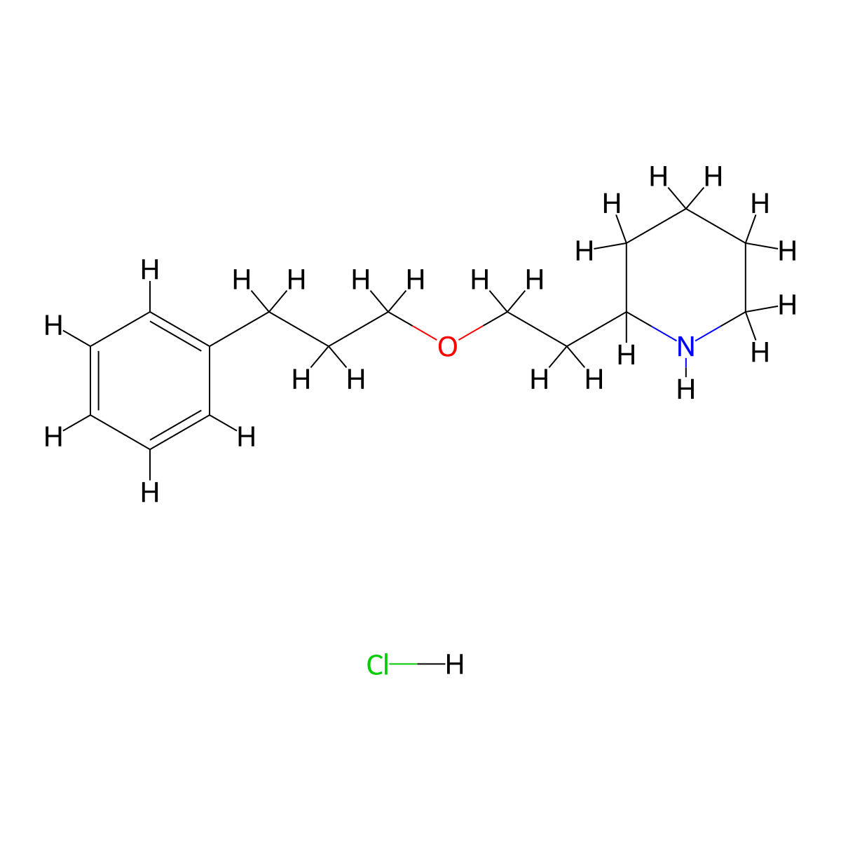 2-[2-(3-Phenylpropoxy)ethyl]piperidine hydrochloride molecular structure, CAS 1185123-67-4