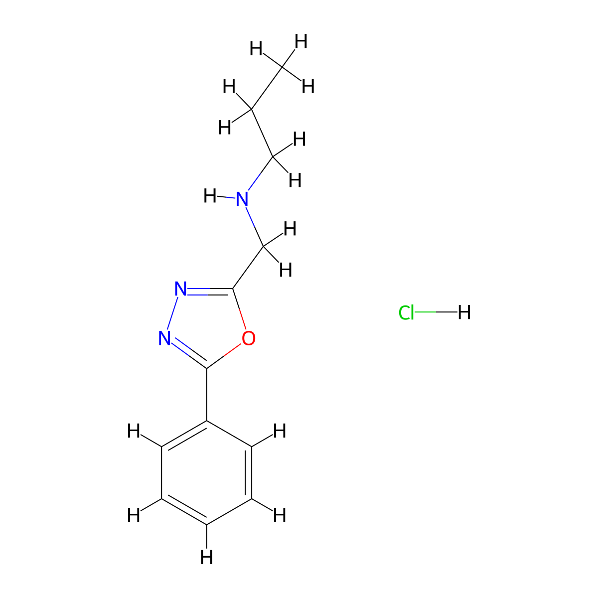 N-[(5-Phenyl-1,3,4-oxadiazol-2-yl)methyl]-N-propylamine hydrochloride molecular structure, CAS 1185124-33-7