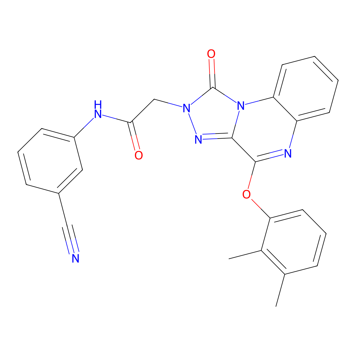 N-(3-cyanophenyl)-2-(4-(2,3-dimethylphenoxy)-1-oxo-[1,2,4]triazolo[4,3-a]quinoxalin-2(1H)-yl)acetamide molecular structure, CAS 1185124-58-6