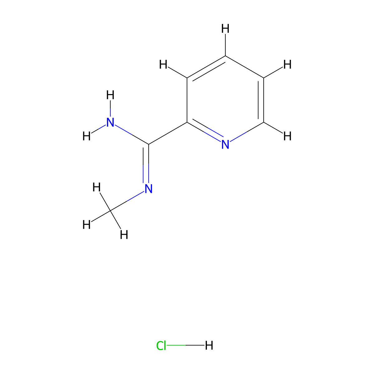 n-Methylpyridine-2-carboximidamide hydrochloride molecular structure, CAS 1185125-36-3
