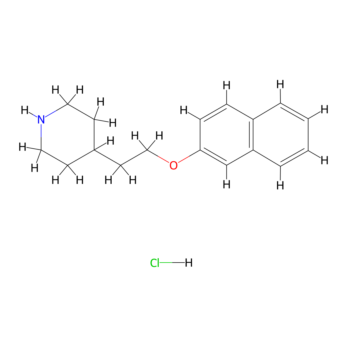 4-[2-(2-Naphthyloxy)ethyl]piperidine hydrochloride molecular structure, CAS 1185125-50-1