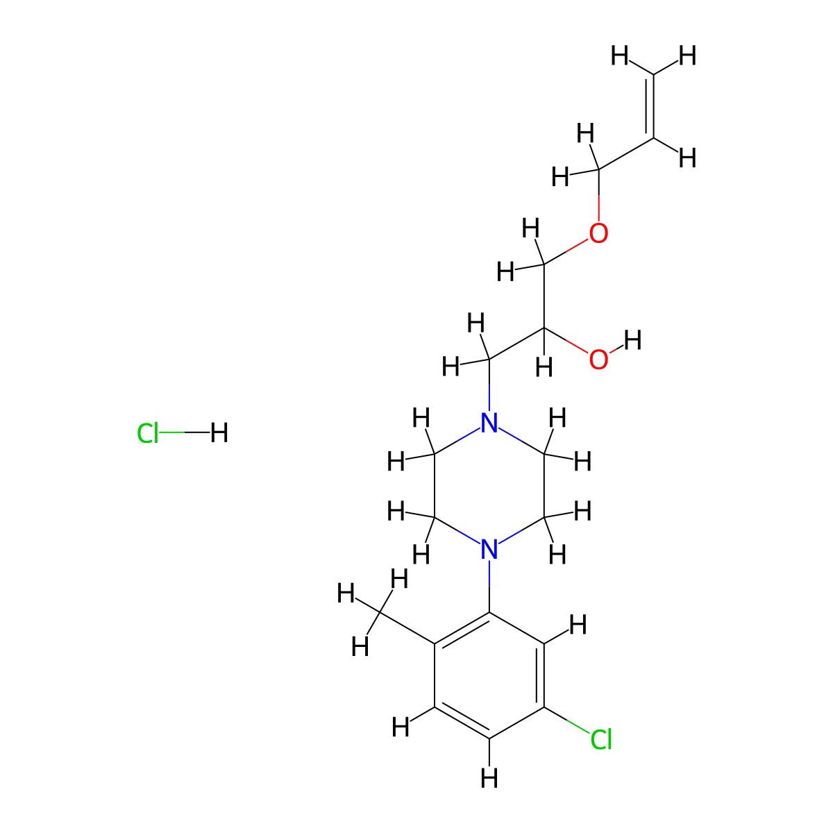 1-(Allyloxy)-3-(4-(5-chloro-2-methylphenyl)piperazin-1-yl)propan-2-ol hydrochloride molecular structure, CAS 1185128-63-5